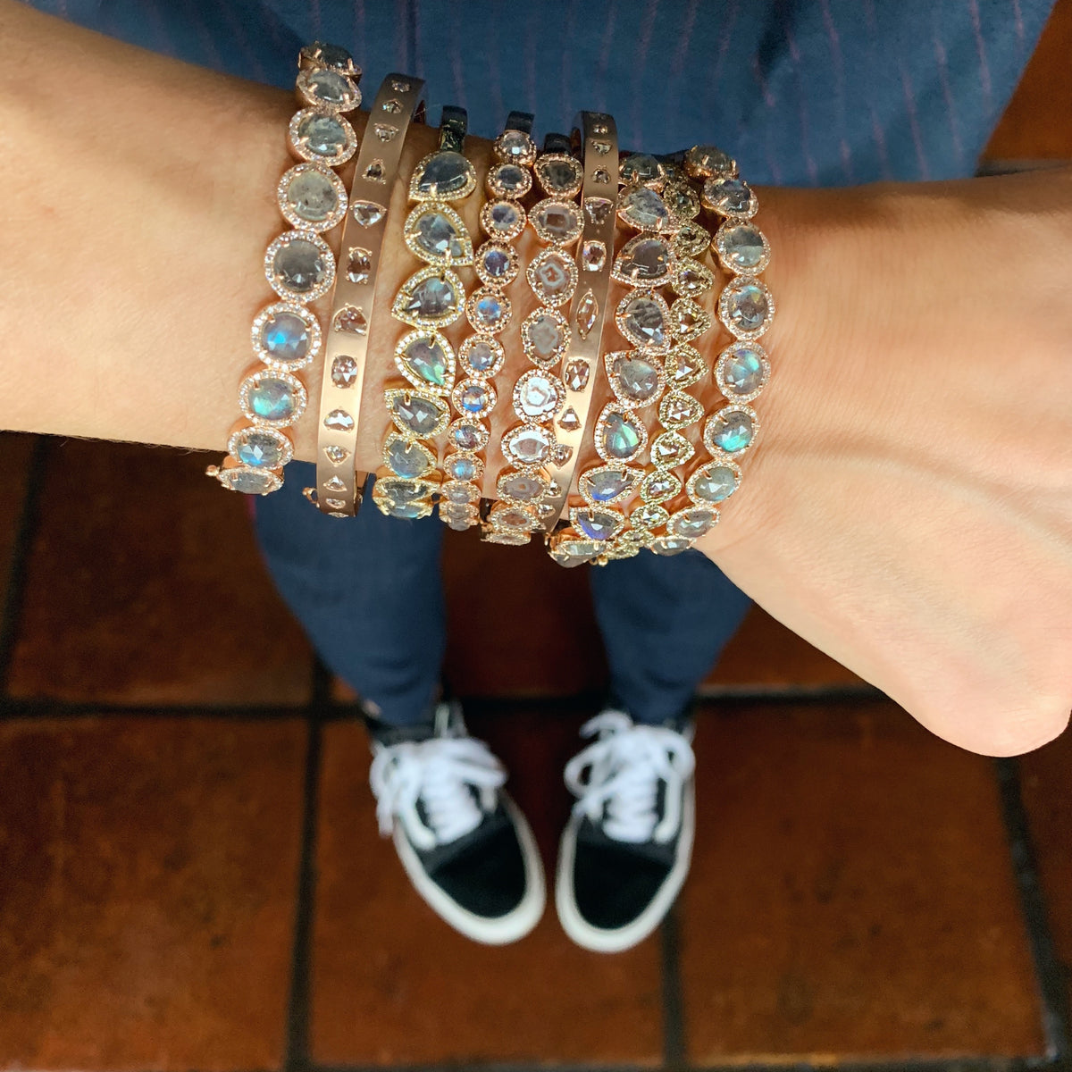 Rosecut Diamond Bangle Bracelet