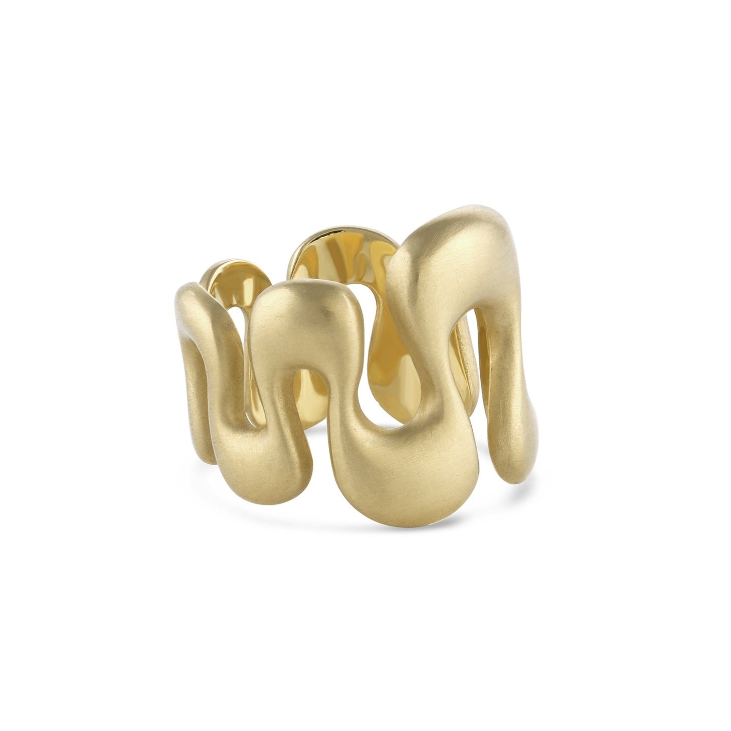 Sene' Gold Groovy Wide Band Ring