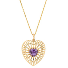The Ashleigh Bergman Collective x Nina Segal Caged Amethyst Heart Necklace