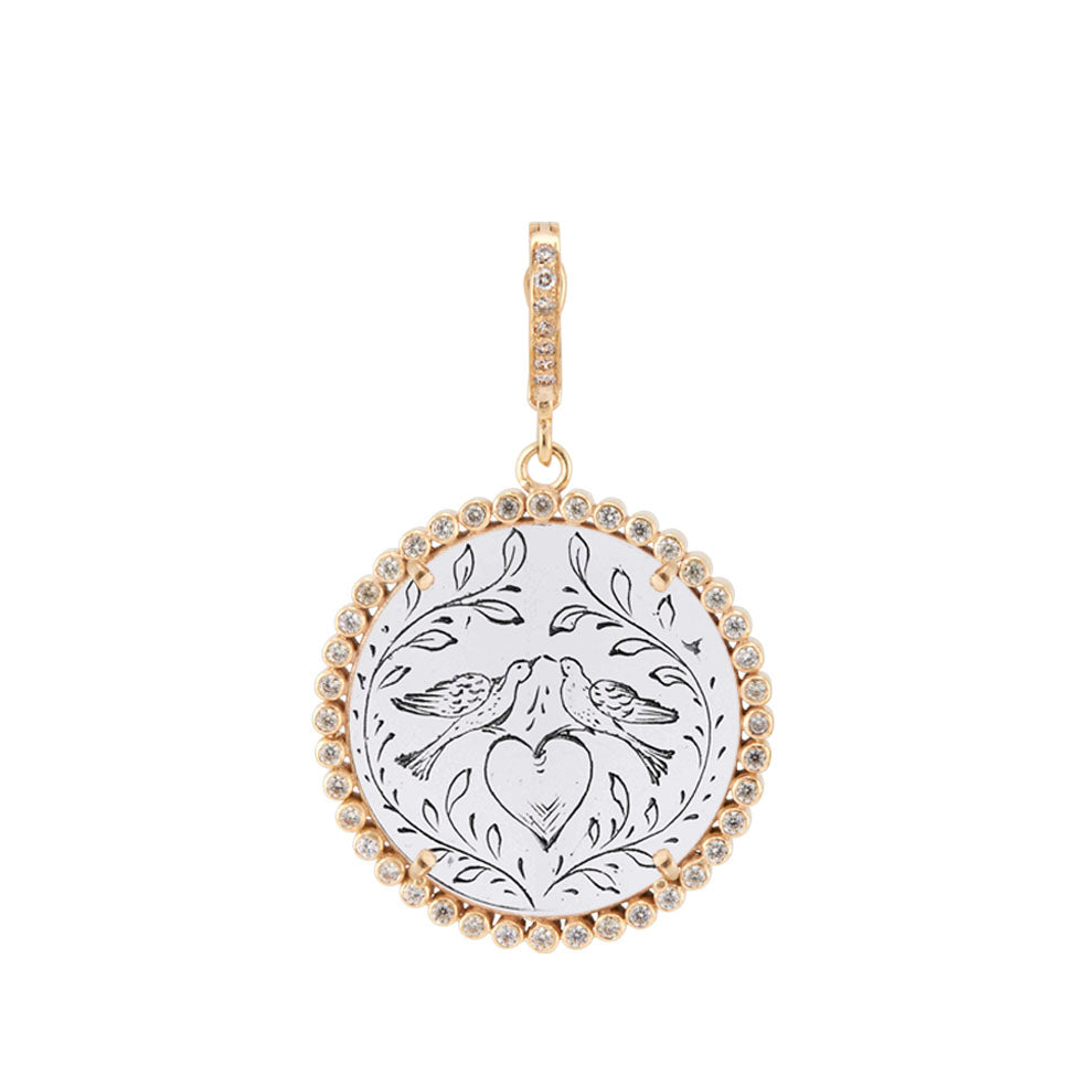 Large Full Diamond Bezel Frame Antique Love Token Charm – Milestones by ...
