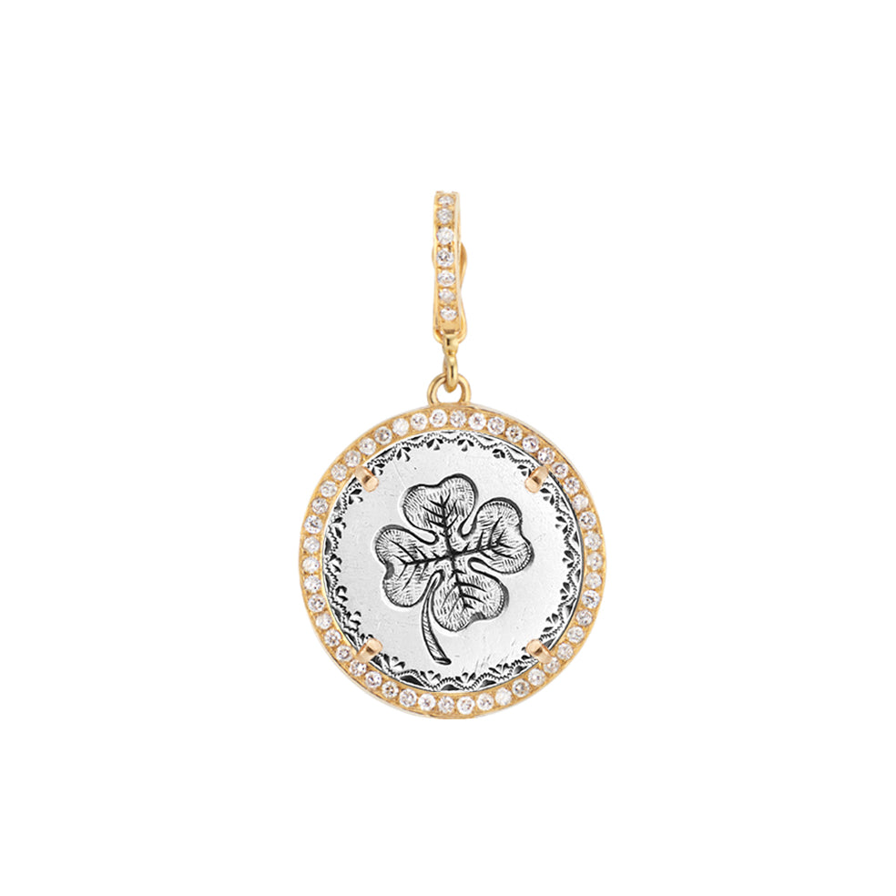 Large Diamond Frame Antique Love Token Charm