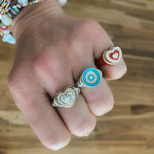 Utama Enamel & Diamond Heart Signet Ring