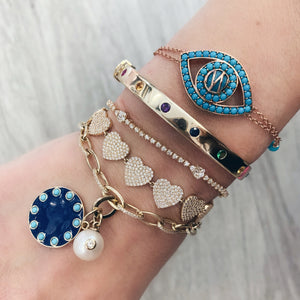 Diamond Tennis Bracelet with Baguette Cluster Pears