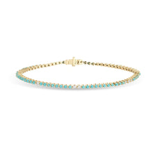 Turquoise & Diamond Accents Tennis Bracelet