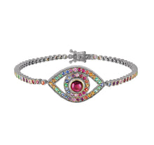 Big Eye Gemstone Tennis Bracelet