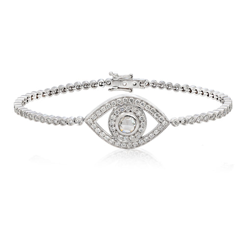 Big Eye Gemstone Tennis Bracelet