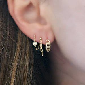Sparkle Chain Front to Back Wrap Stud Earrings
