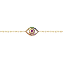 Petite Rainbow Sapphire Evil Eye Bracelet