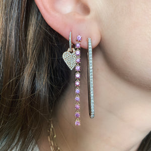 Round Gemstone Link Earrings