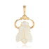 Carved Mother of Pearl Bee and Citrine Charm