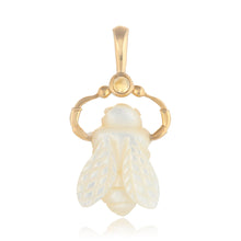 Carved Mother of Pearl Bee and Citrine Charm