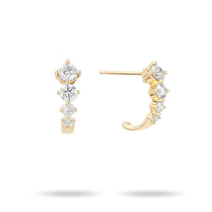 Paris Diamond J Hoop Earrings