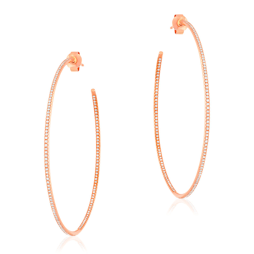 Jumbo Diamond In and Out Hoop Earrings