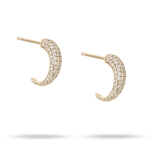 Thorn Pave Diamond Huggie Hoop Earrings