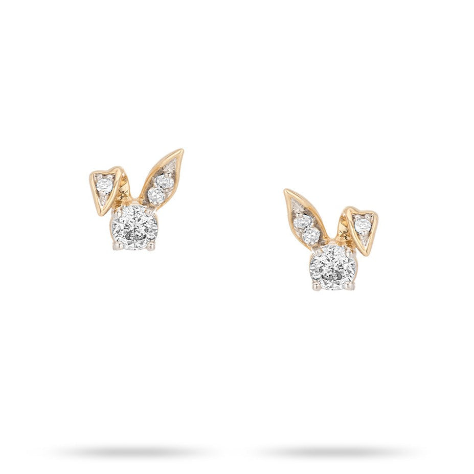 Enchanted Diamond Bunny Stud Earrings
