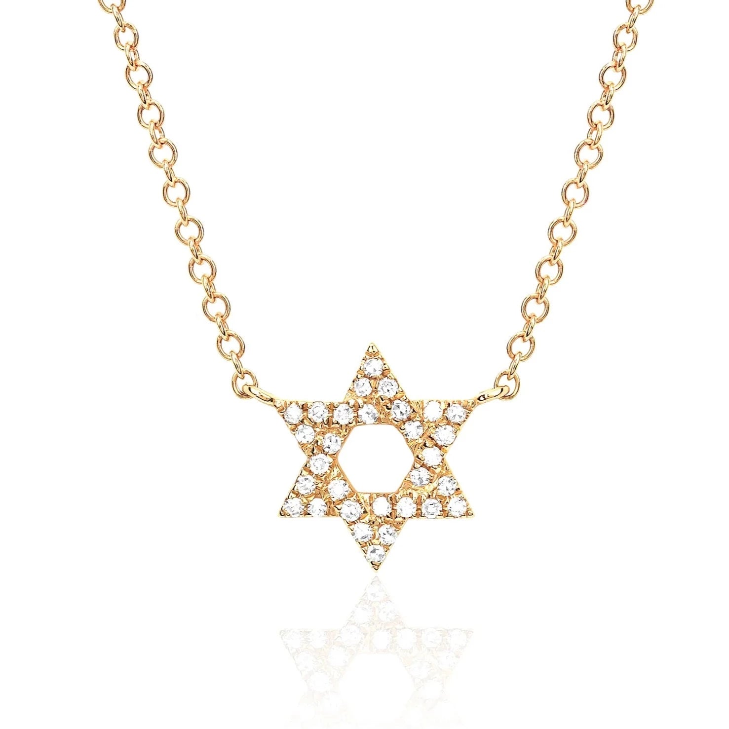 Diamond Star of David Necklace