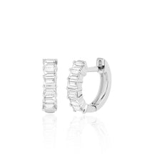 Prong Set Diamond Baguette Huggie Earrings