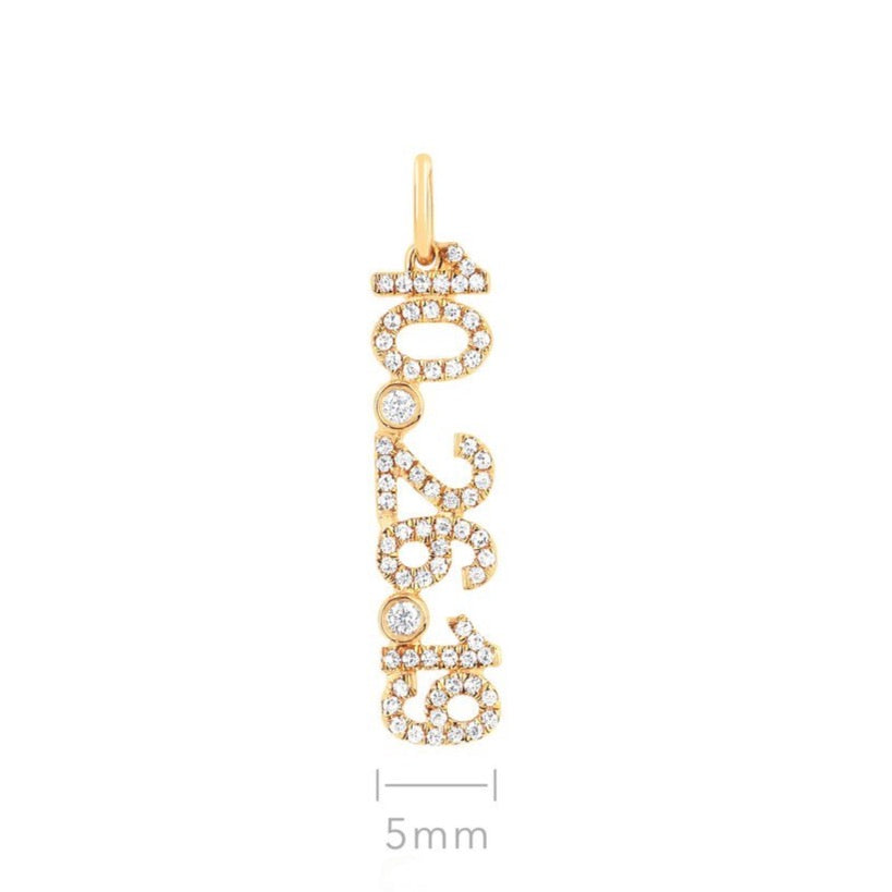 Custom Diamond Date Charm
