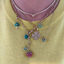 One of a Kind Large Bezel Set Green Tourmaline Heart Necklace