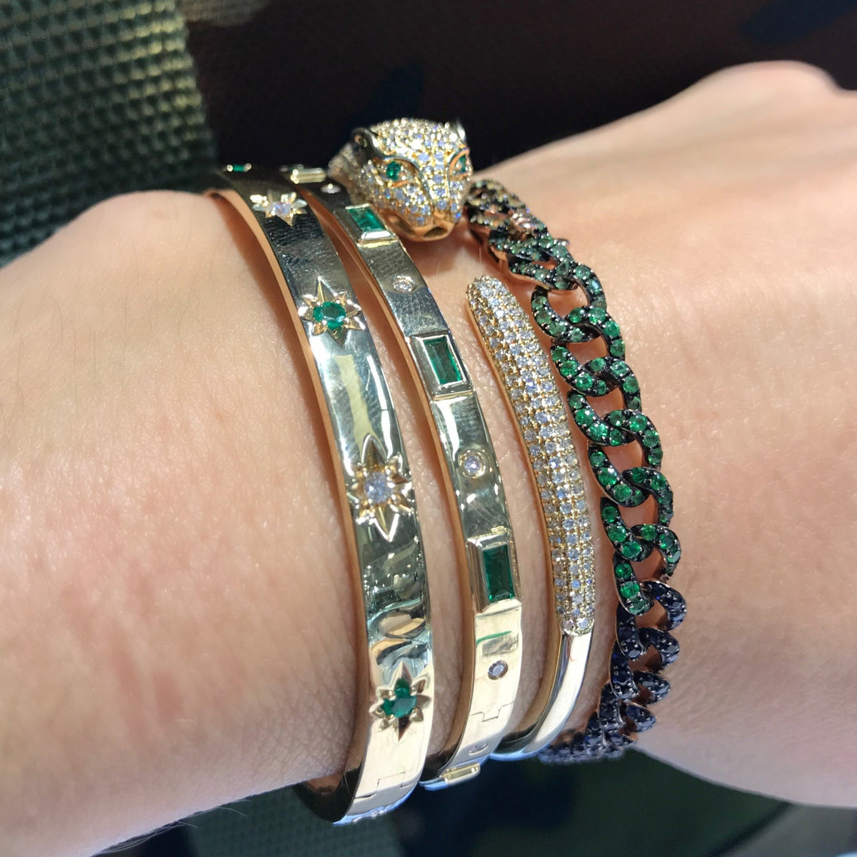Diamond Panther Cuff Bracelet