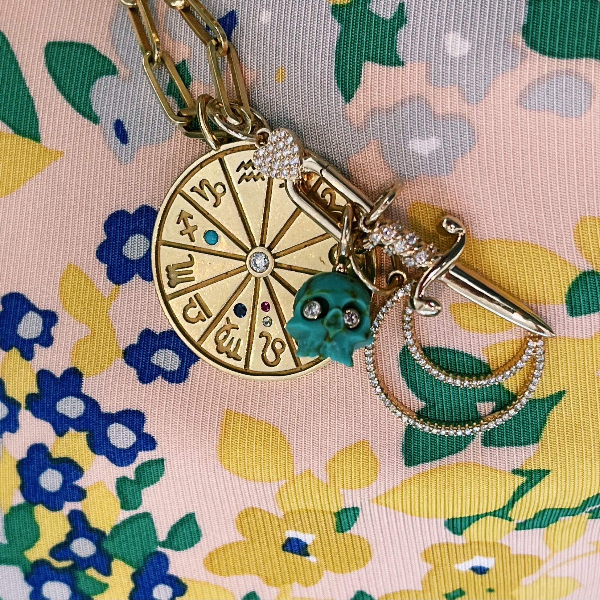 Small Diamond Open Moon Charm