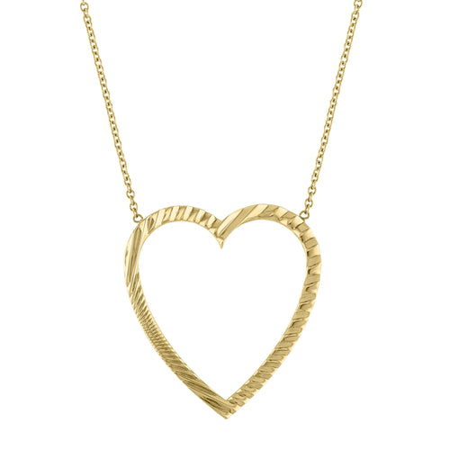 Noelle Fluted Open Heart Necklace