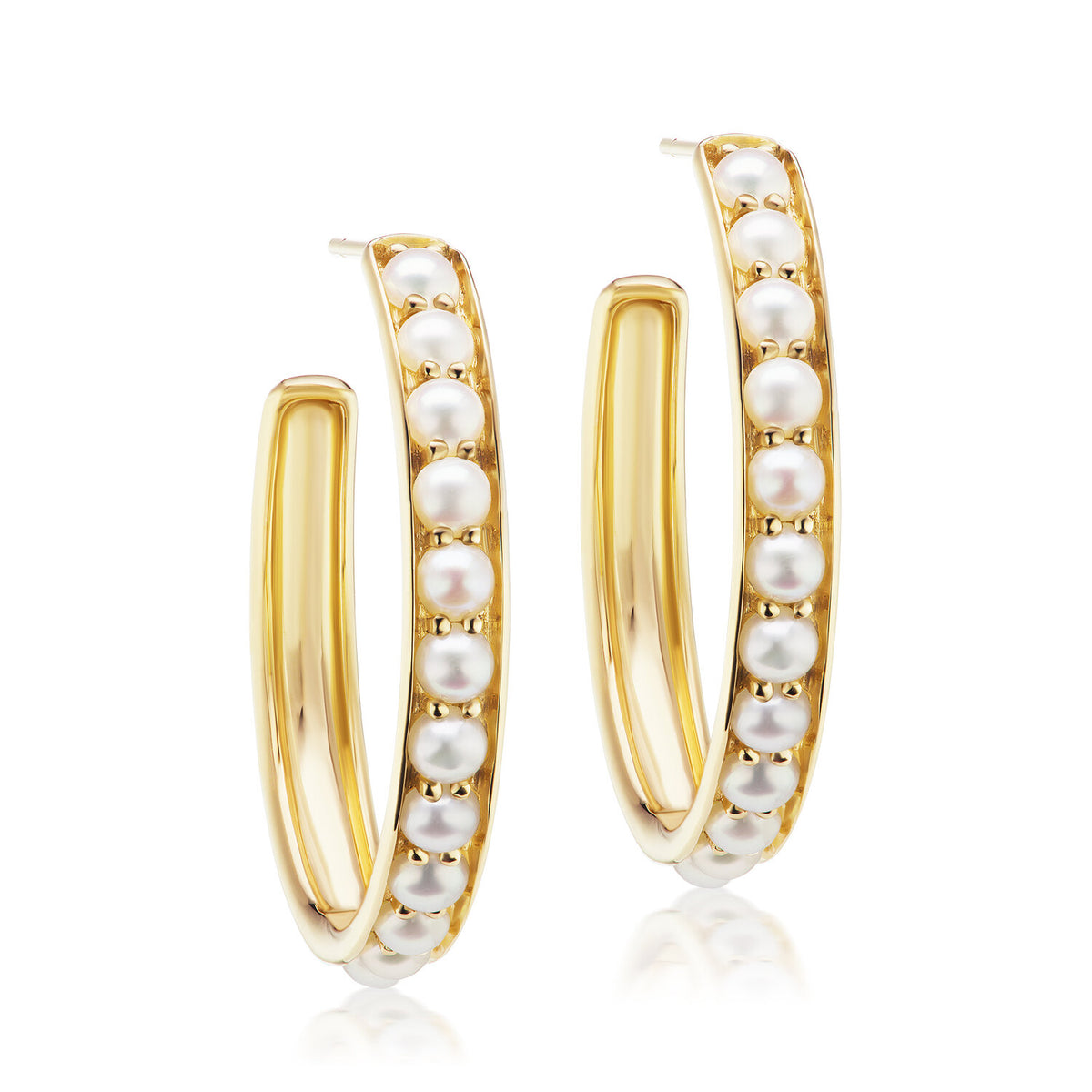 Cirque 1-Inch Stud Hoop Earrings with Freshwater Pearls – Milestones by ...