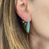 Cirque 1 Inch Inside Out Classic Hoops with Turquoise