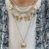 Crescent Moon Fluted Sunshine Charm with Diamond Center