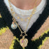 Heart Fluted Sunshine Charm with Diamond Center