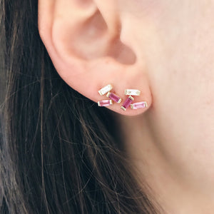 Baguette Cluster Stud Earrings