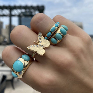 Sleeping Beauty Chunky Turquoise Dome Ring