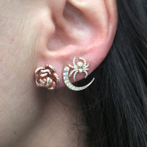 mini diamond spider stud earrings