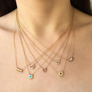 Multicolor Tiny Open Heart Necklace