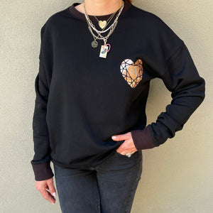 Milestones by AB x Style Reform Monogram Gem Heart Sweatshirt