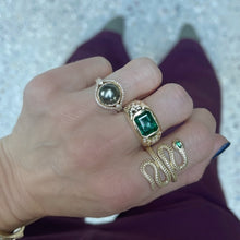 Emerald and Diamond Spray Dome Ring