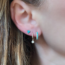 Diamond and Gemstone Huggie Hoop Earrings