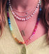Neon Rainbow Semiprecious Beaded Necklace