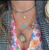 Open Front Round Rolo Link Chain Necklace