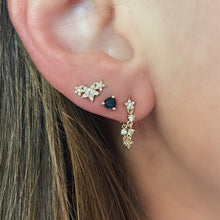 Petite Trillion Cut Blue Sapphire Sprinkle Stud Earrings