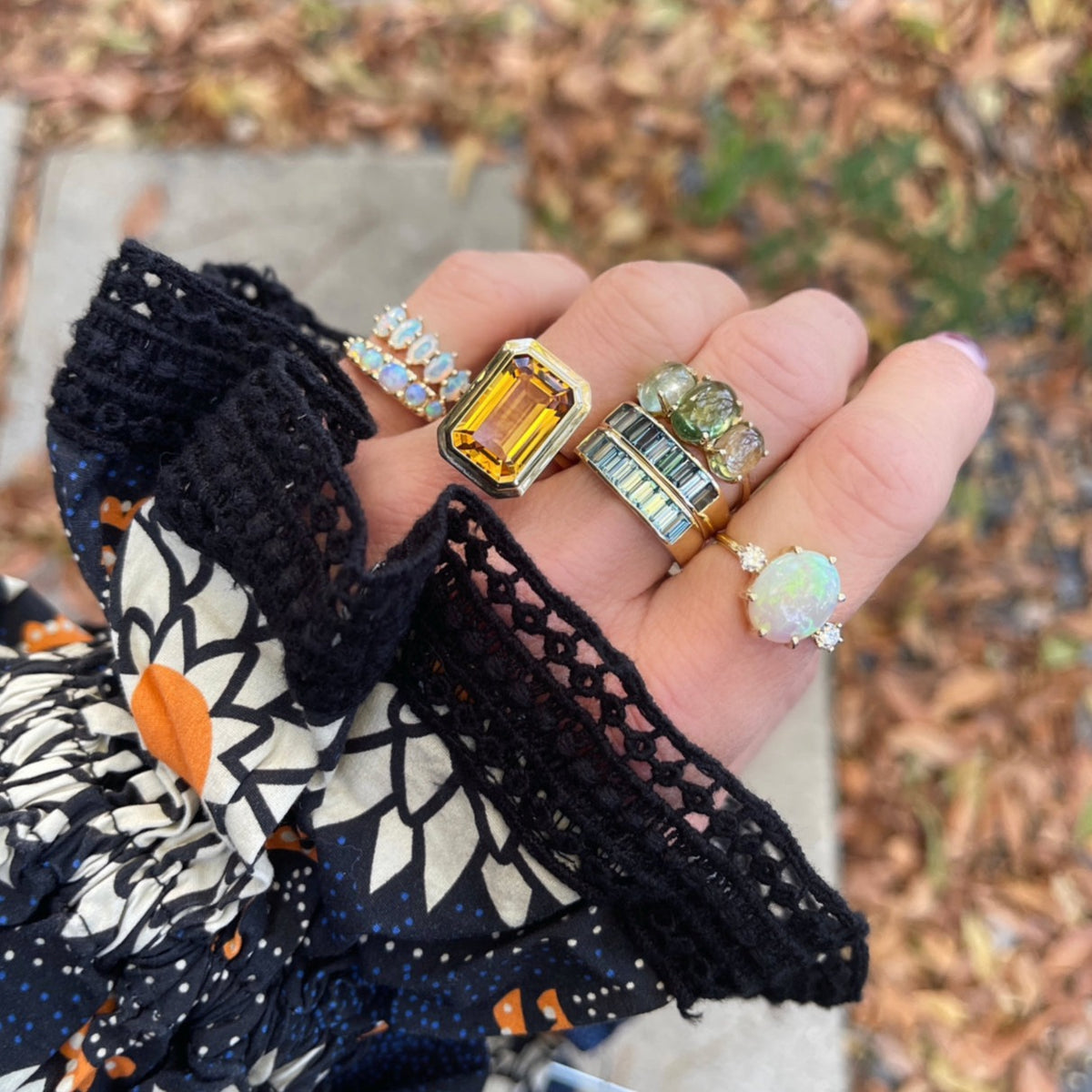 Opal Anniversary Band Ring