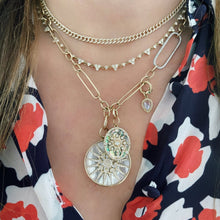 Mother of Pearl or Malachite Diamond Celestial Starburst Pendant