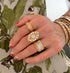  Ombré Sapphire Sunburst Cocktail Ring