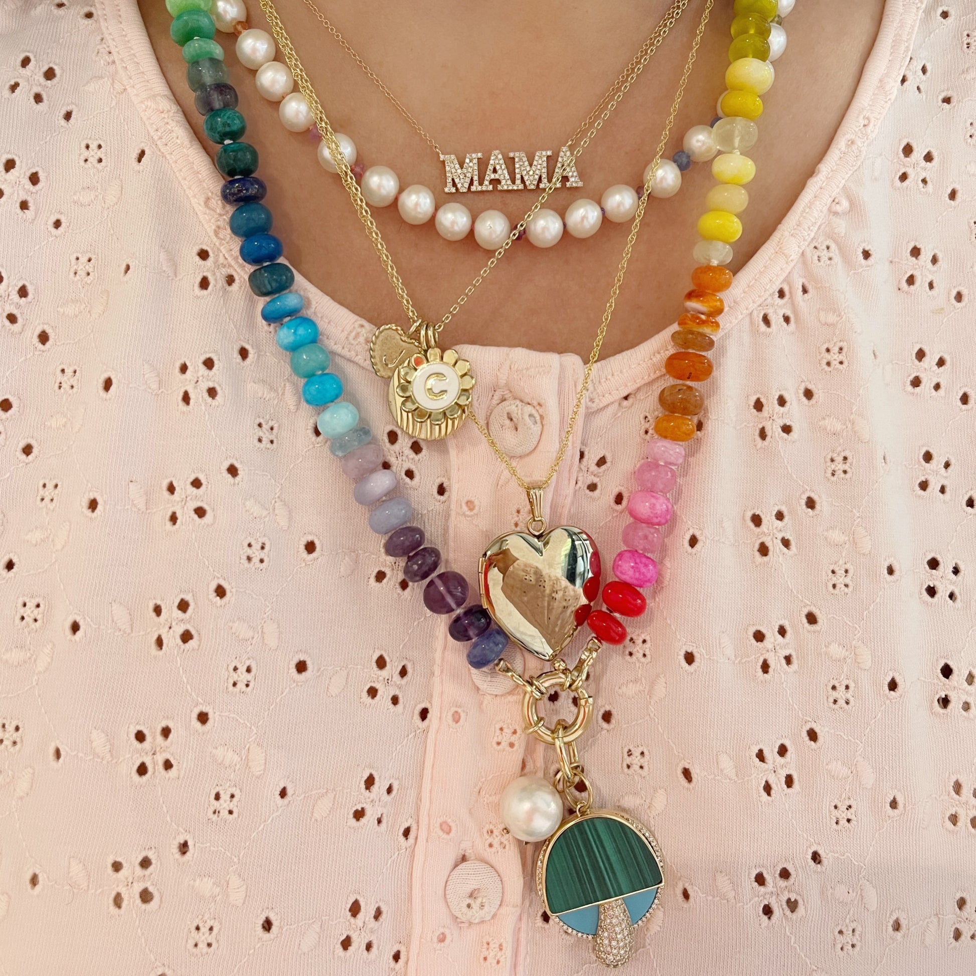 Sweetheart Imperial Disc Pendant Necklace