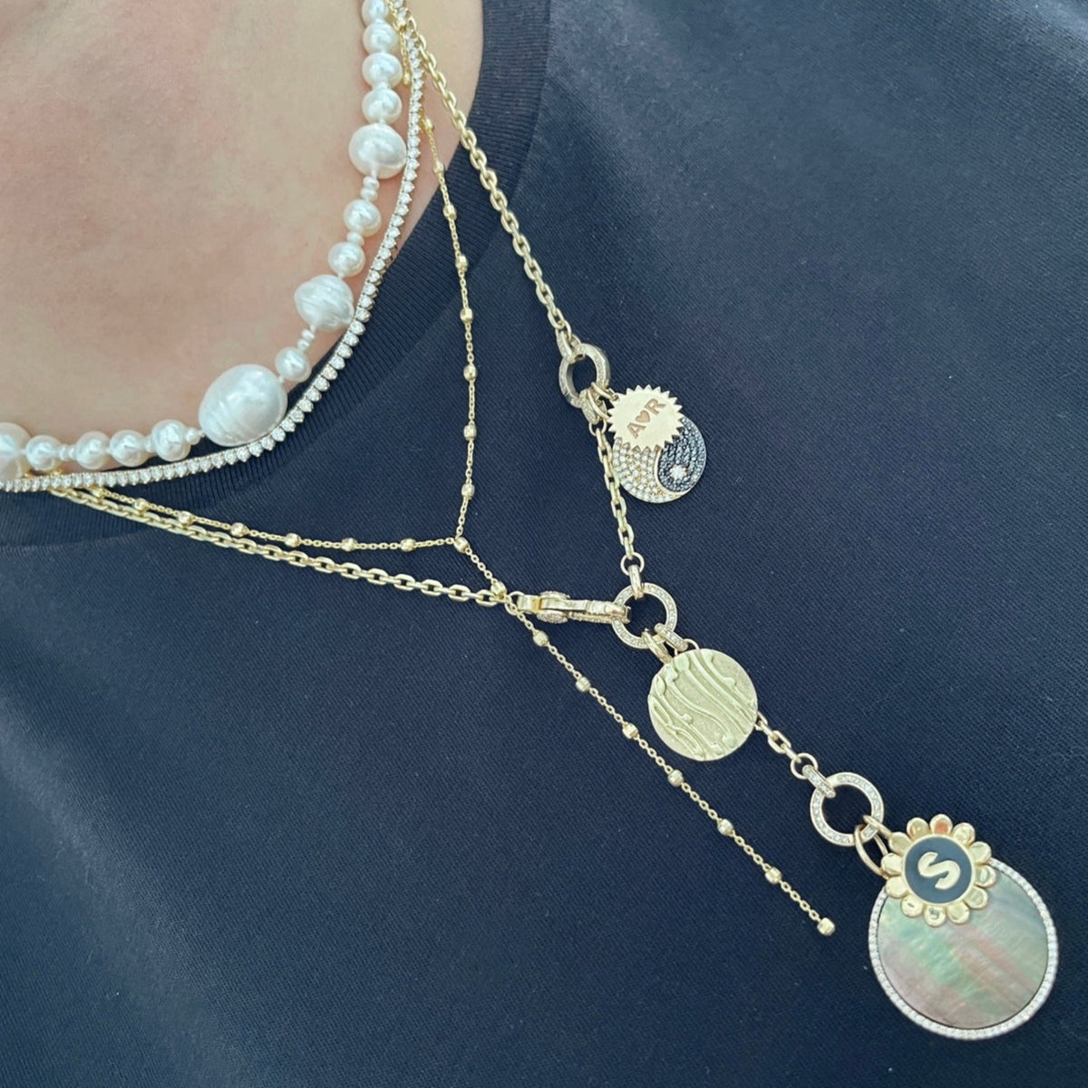 Faceted Gold Ball Chain Lariat