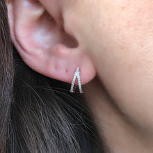 Diamond Split Huggie Hoop Earrings
