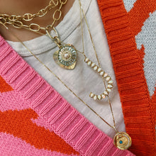 The Paloma Pear Gemstone Jumbo Initial Necklace