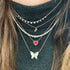 Gemstone Heart with Diamond Halo on Thin Cable Chain Necklace