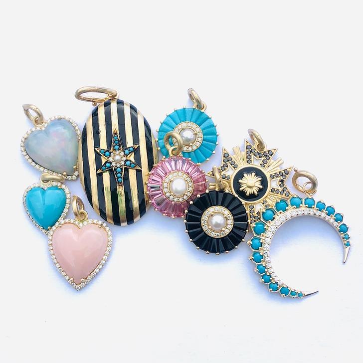 Lillian Striped Enamel Star Locket