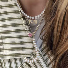 The Paloma Pear Gemstone Jumbo Initial Necklace